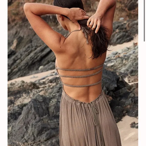 Free People Taupe Maxi Dress - Picture 4 of 12